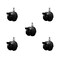 Service Caster 2'' Black Metal Hood Twin Caster with Brake Nylon Wheel 3/8 Thread Stem, 5PK SCC-TS02S50D-NYS-FB-B-382458-5 - alternate 1